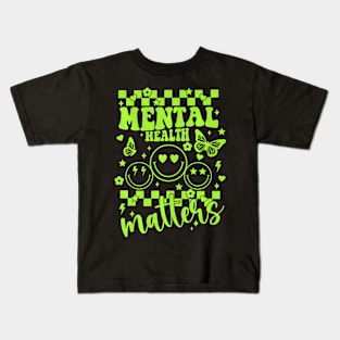 Mental Health Awareness Heart Wear Green For Mental Health Kids T-Shirt